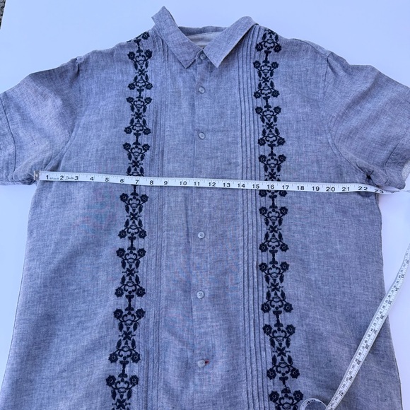 Men’s Guess Brand Short Sleeve Shirt Linen/Cotton Blend Size XL - Picture 6 of 7
